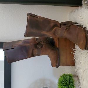 Authentic Frye Harness Brown Leather Boots, sz 9M
